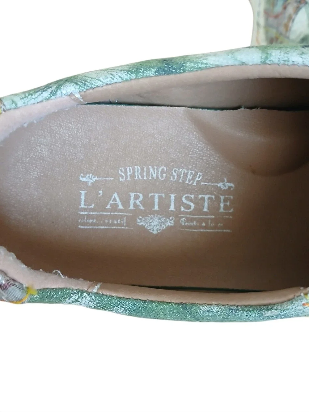 L'ARTISTE SPRING STEP Hand Painted Metallic Leather Platform Sneakers Women's 8 - Picture 7 of 11